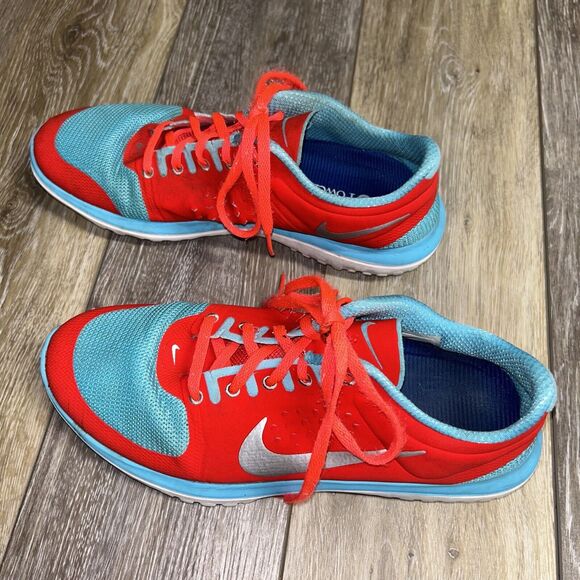 Nike Womens US Size 9.5 FS Lite Run 616684-600 Red Blue Running Sneaker Shoes - Picture 6 of 12